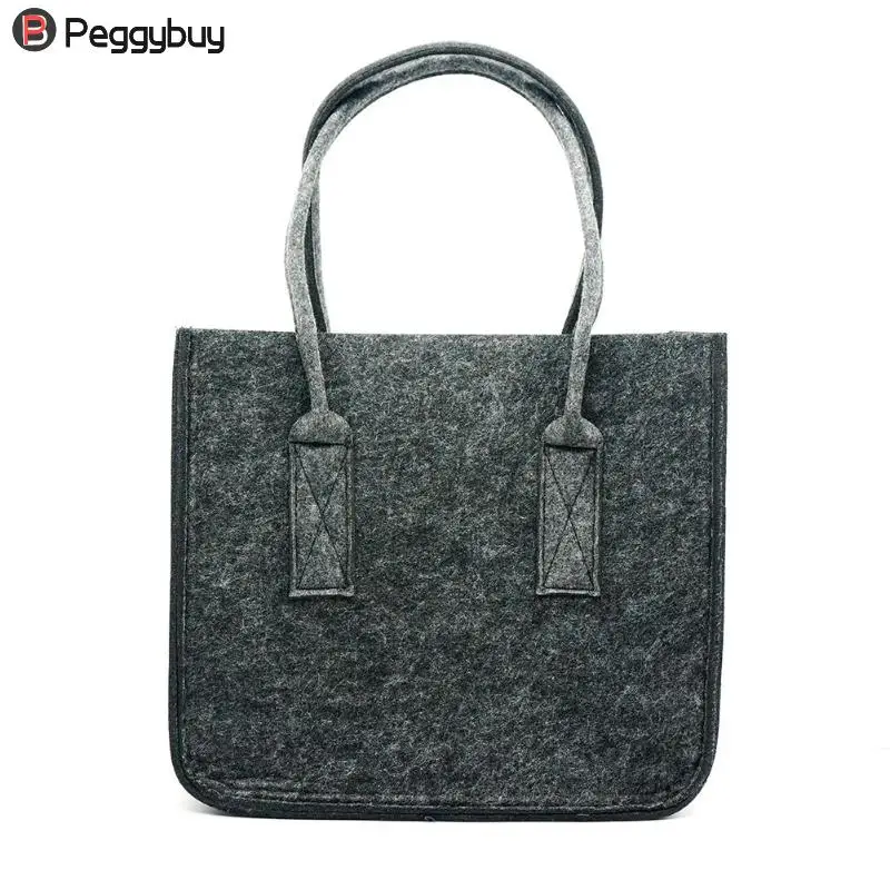 Best Ladies New Fashion Shoulder Bags Handbags Felt Storage Organizer Portable Book Magazine Basket Laundry Clothes Bag