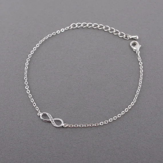 

CHENGXUN Dainty CZ Infinity Cross Bracelets for Women Lucky 8 Bracelet Fashion Charm Jewelry boho Anniversary Gift for her