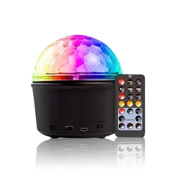 Altavoz 3 en 1 con Bluetooth, luz estroboscópica activada por sonido para DJ, discoteca, fiesta, bola mágica, 9 colores, para Navidad