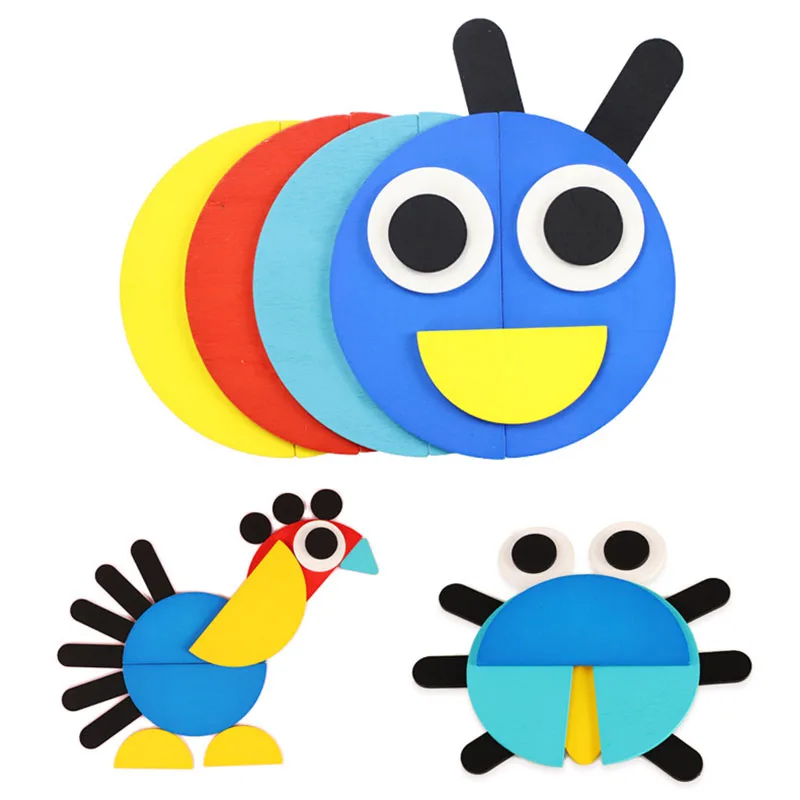 New Fun Shape 3D Puzzle Board Children Wooden Toys Kids Cognitive Color Learning Toy Interactive Game Baby Educational Toys