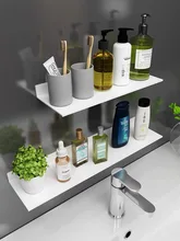  WZLY Bathroom Shelves Chrome/White Aluminum Wall Mounted Kitchen Shelves Bathroom Shower Storage Racks Shampoo Cosmetic Shelf 