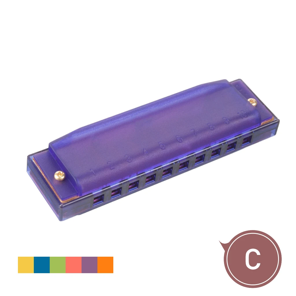 harmonica comb melodica C tune Plastic 10 holes Five colors available Purple color | Спорт и - Цена: 134,07 руб.
