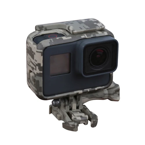 With Button Gray Камуфляжный Боковой защитный чехол-рамка для GoPro Hero 7 6 5, черный стандартный чехол для камеры Go Pro 7 6 5, аксессуары - Цвет: With Button Gray