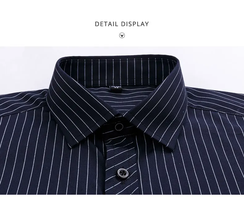 Большие размеры XXXL 4XL 5XL 6XL среднего возраста русские Популярные полосатые деловые мужские рубашки нежелезные дизайн умная повседневная мужская одежда