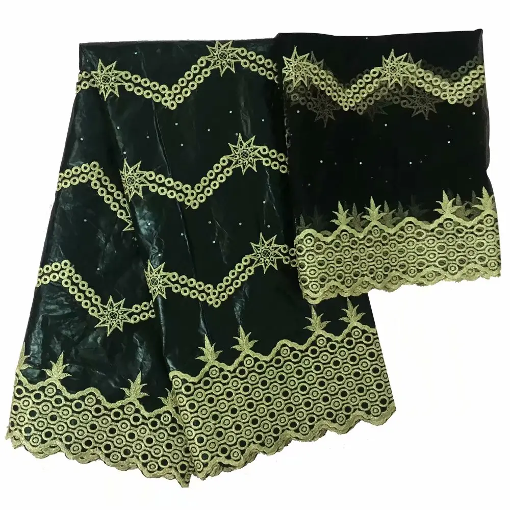 Getzner дизайн в африканском стиле фут ткань Африканская bazin Lace с вышивкой и камнями парча в Гвинейском стиле