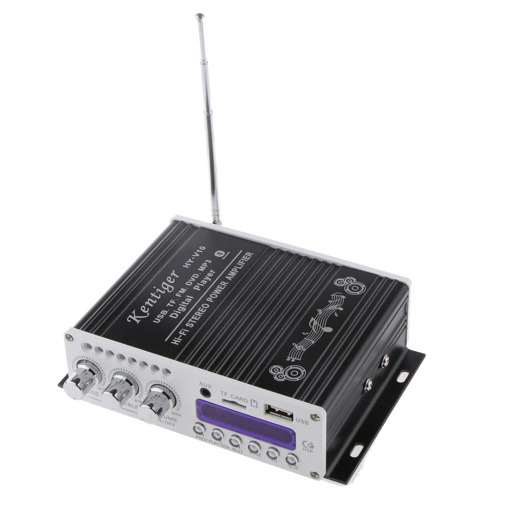 Kentiger HY V10 Car Motorcycle Hi Fi 2CH Stereo Amplifier Bluetooth for