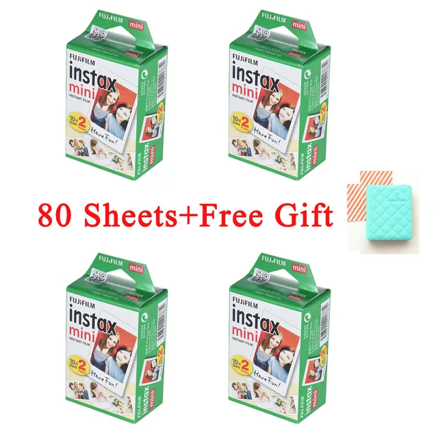 80PCS 10-200 листов Fujifilm Instax Mini белая пленка мгновенная фотобумага для Instax Mini 8 9 7s 9 70 25 50s 90 камера SP-1 2 камеры - Цвет: 80PCS