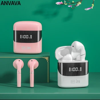 

ANVAVA TWS Bluetooth Earphone LED Battery Display Noise Reduction Fast Charge Wireless Earset With Charging Case
