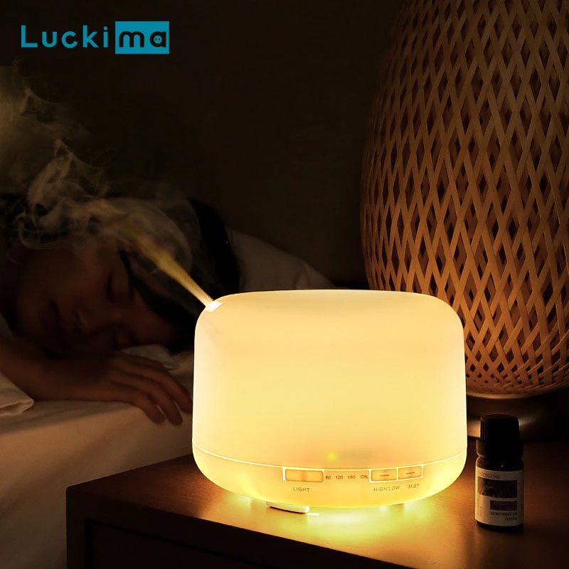 500ml Ultrasonic Air Humidifier Essential Oil Diffuser Lamp