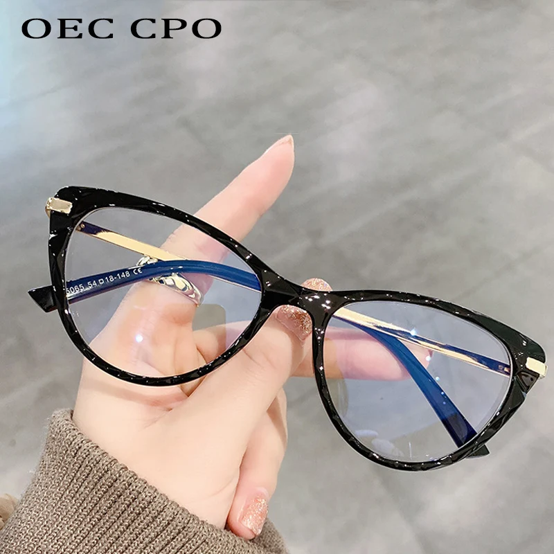 Occhiali Cat Eye Donna Vintage Nero – Lenti Trasparenti Antiriflesso UV400