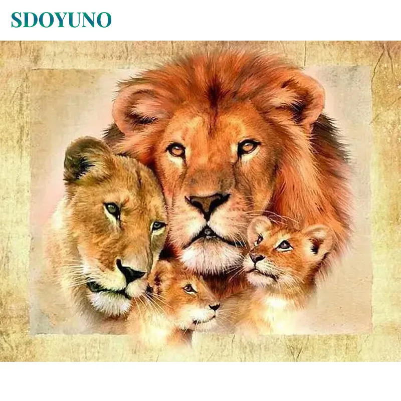 

SDOYUNO 60x75cm Frame Animals DIY Painting By Numbers Acrylic Paint On Canvas Modern Wall Art Pictures By numbers Home Decor