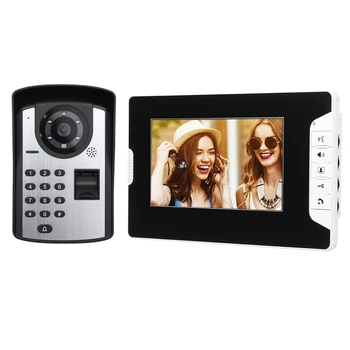 

7 inch Fingerprint Password Remote Control Camera Video Door Phone Doorbell Intercom System Wireless Remote control Unlock