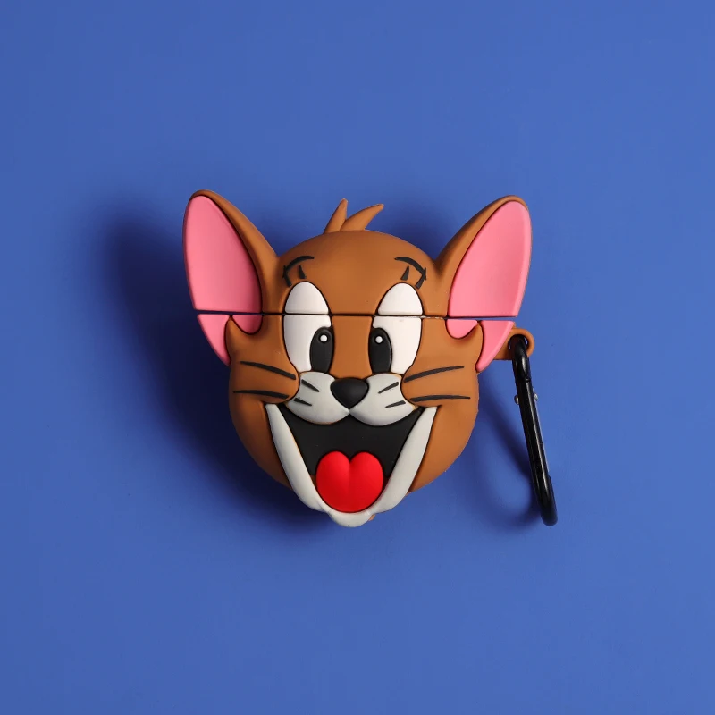 Mouse 3D мультфильм мышь и кошка кожухи головных телефонов для AirPods 1 2 Bluetooth гарнитура зарядная Коробка Чехол для наушников силиконовый чехол с крюком - Цвет: Mouse