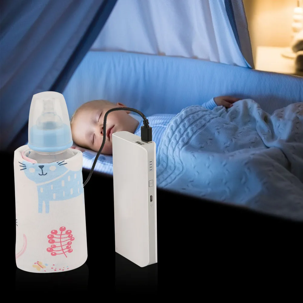 USB Milk Warmer Insulated Bag Portable Travel Cup Warmer Baby Nursing Bottle Cover Warmer Heater Bag Infant Feeding Bottle Bags