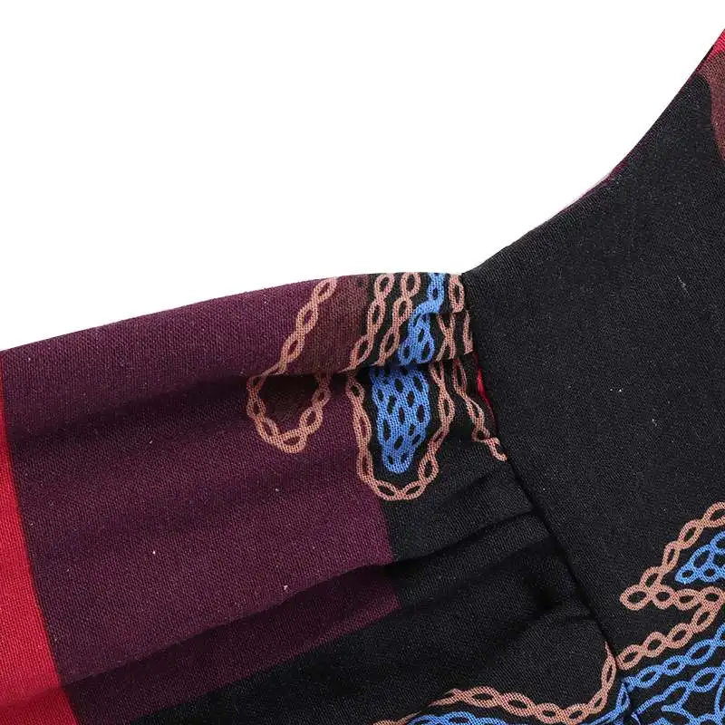 Винтажное женское длинное платье макси Vestidos ZANZEA летнее платье женское платье с принтом длинная рубашка платья Повседневное свободное нарядное платье халат