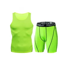 Спортивные костюмы, мужская спортивная одежда, стрейчевый Быстросохнущий костюм с коротким рукавом для фитнеса, компрессионный костюм для бега и бега