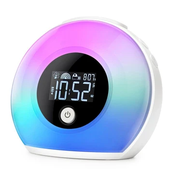 

Wake Up Light Bluetooth Speaker Desktop Lamp Alarm Clock Digital Snooze Night Lamp Colorful Light Birthday Gift