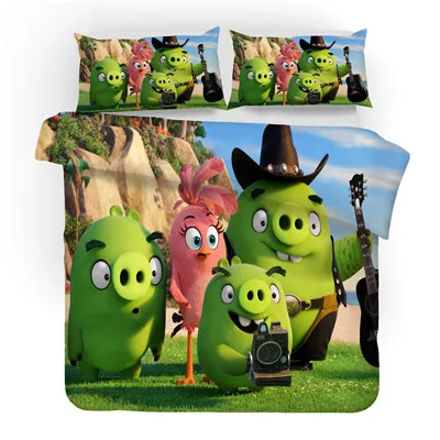 Набор постельного белья с 3d принтом Angry Birds, подарок для детей/друзей, набор пододеяльников, набор домашнего текстиля. king/queen/two/full - Цвет: 3