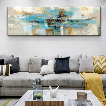 

Abstract Turquoise Color Wall Art Canvas Painting Modern Abstract Graffiti Pop Art Decorative Picture For Living Bed Room Decor