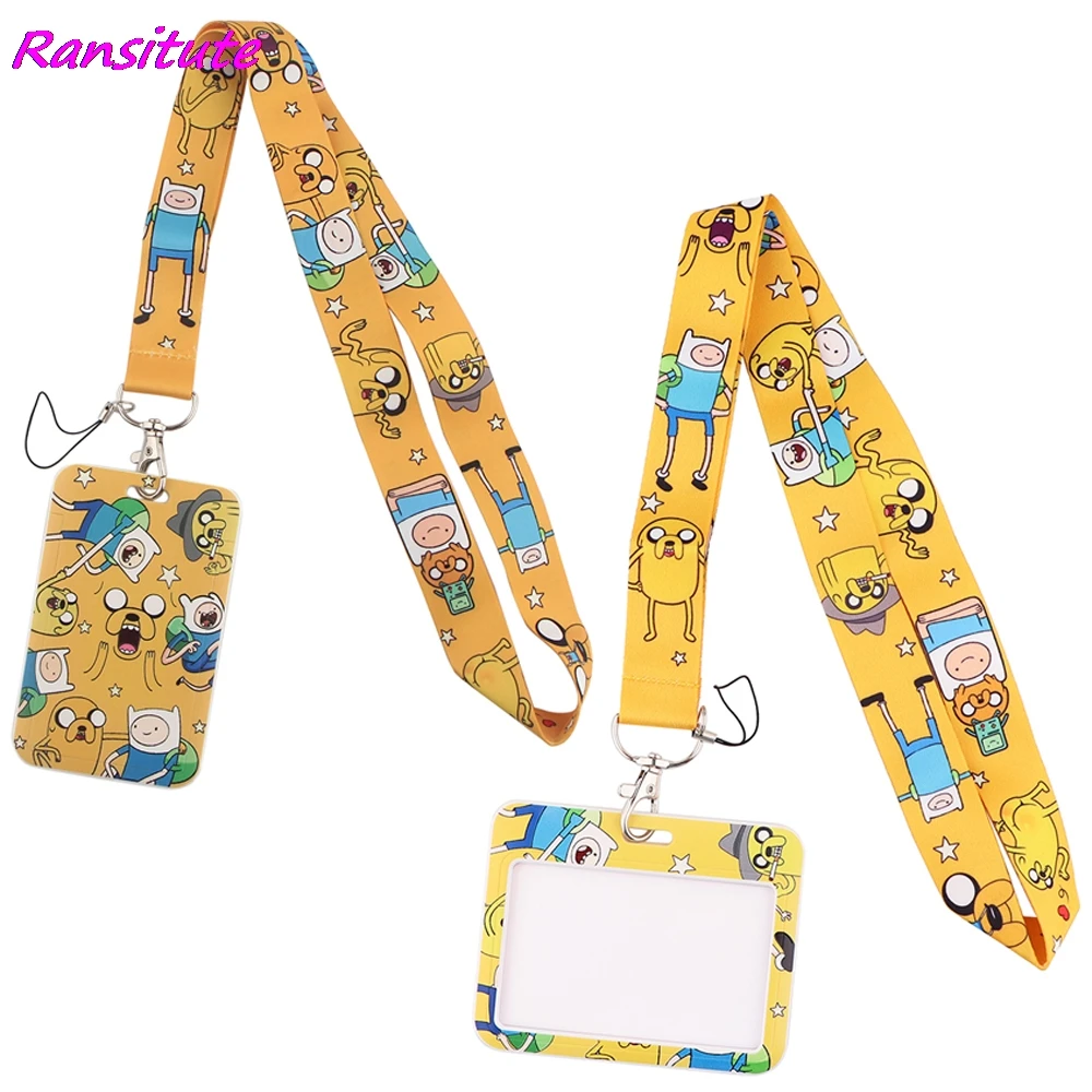 

Ransitute R2005 Cartoon Creative Lanyard Card Holder Student Hanging Neck Mobile Phone Lanyard Badge Subway Access Card Holder