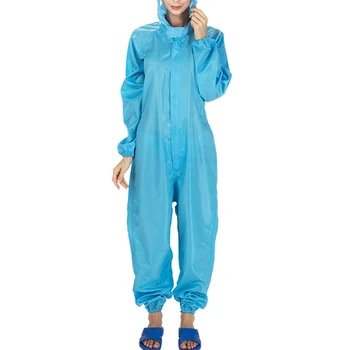 

2020 Protection Suit Body Cover With Cap Unisex Duty-proof Safety Clothing Factory Striped Pocket Anti static Hooded Loose