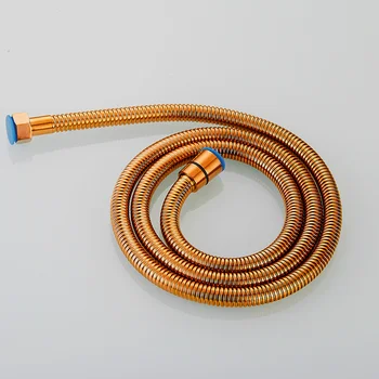 304 węże prysznicowe ze stali nierdzewnej 0 5m 1m 1 5m węże hydrauliczne różowe złoto G1 2 Cal prysznic kran do łazienki główka rury czarny chrom tanie i dobre opinie CN (pochodzenie) STAINLESS STEEL wq-0049