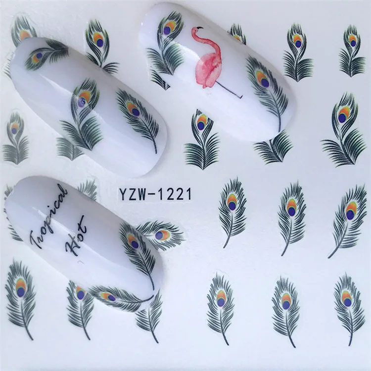 Стикеры 3D на ногти Nail Art курсоры, геометрические наклейки для ногтей, листы, дизайнерские украшения, наклейки для маникюра, женские специальные инструменты для ногтей - Цвет: YZW-1221