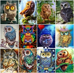 AZQSD 5D Diamond Painting Owl Mosaic Needlework Full Sets Diamond Embroidery Animal Picture Of Rhinestones Home Decor