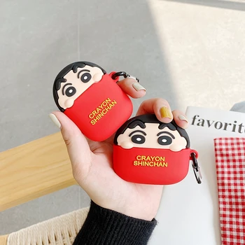 

Cute Cartoon Crayon Shinchan Bluetooth Wireless Earphone Case For AirPods Pro Airpods 2 Airpods1 Charging Box Cover Protective