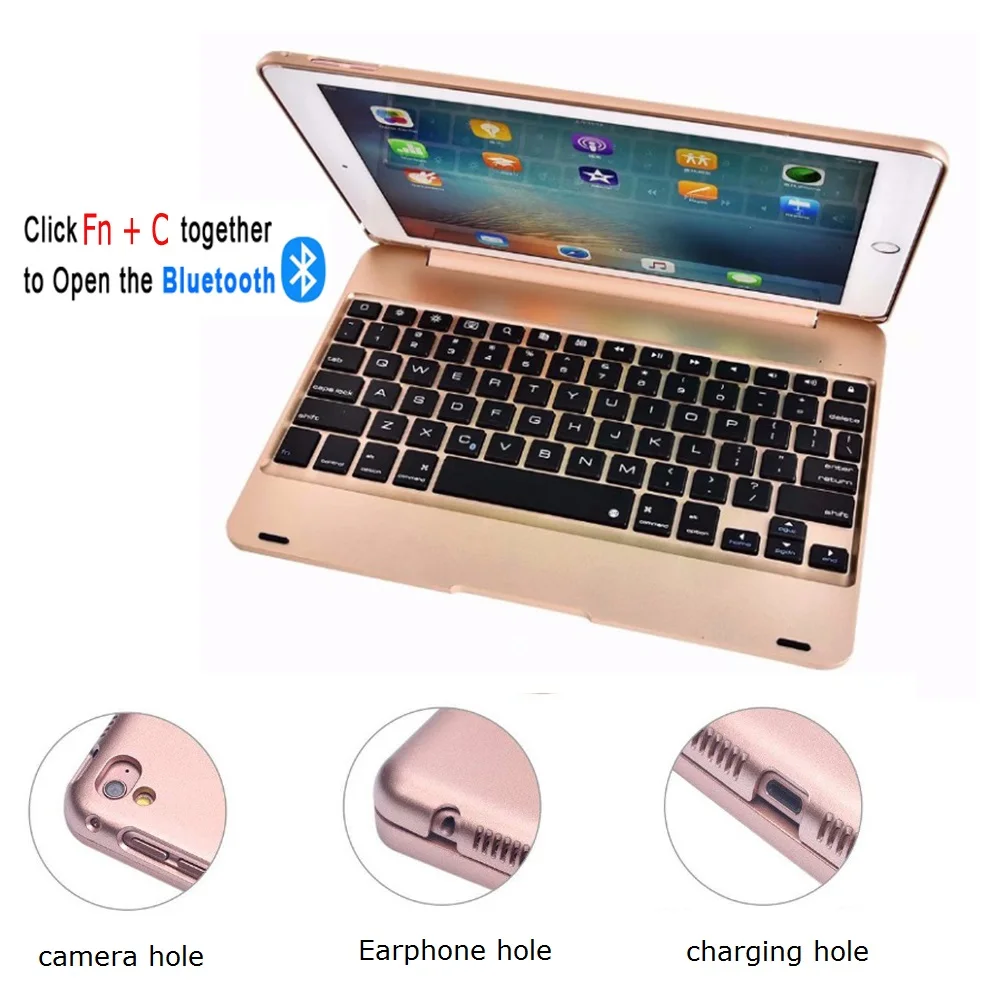 Чехол для планшета с клавиатурой из АБС пластика iPad 2017 2018 Air 1 2 Pro 9 7 чехол Bluetooth