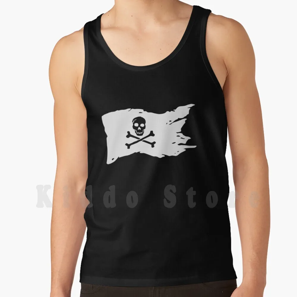 Pirate Flag (Bianco) Canotte Gilet Senza Maniche Pirate Flag Pirate Jolly Roger Skull Pirata Bones Bone Freebooter