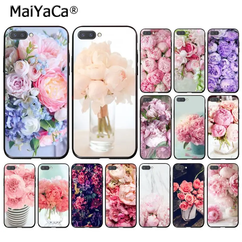 MaiYaCa элегантный розовый фиолетовый пион цветок на вазе чехол для телефона Huawei Honor
