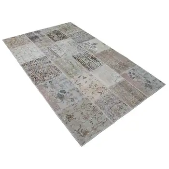 

134x202 Cm Beige Handmade Patchwork Rug-4x7 Ft