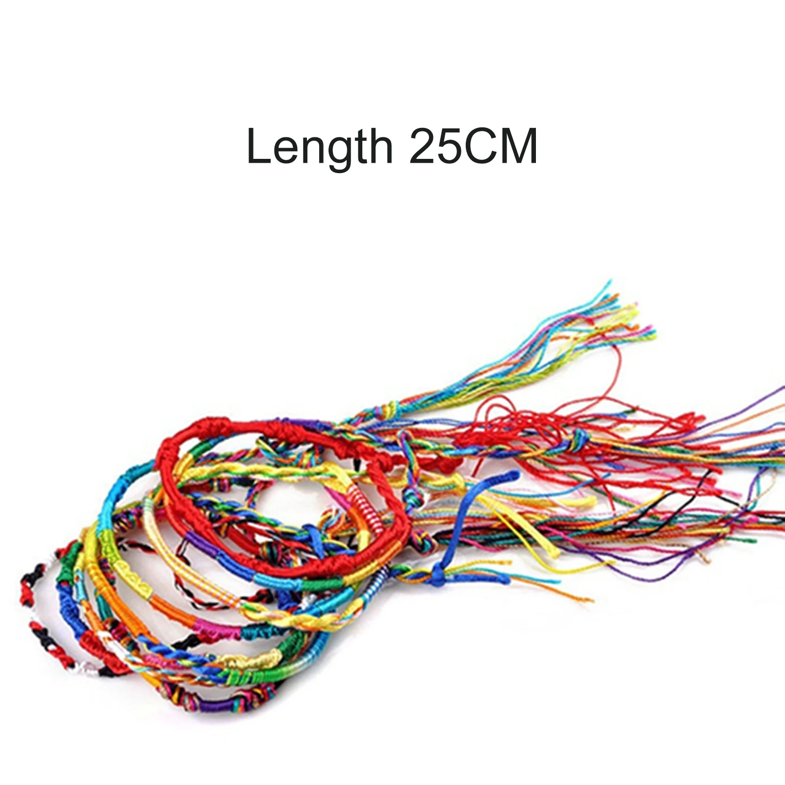 20pcs Vintage Knitted Strands Multicolor Handmade Braid Strands Bracelets Friendship Cord Wear-resistant Handmade Bracelet Gift string bracelets