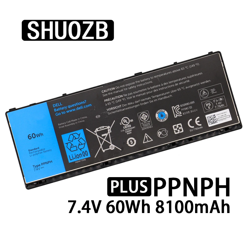 SHUOZB 60Wh 7 4 V PPNPH FWRM8 Аккумулятор для ноутбука Dell Latitude 10 ST2 ST2e KY1TV C1H8N 1XP35 312-1412 312-1423