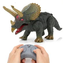 Электронная игрушка-динозавр инфракрасный пульт дистанционного управления модель трицератопса игрушка ходьба с RC забавные звуковые игрушки для детей Подарки