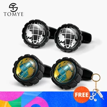 토미 골드 블랙지도 라운드 커 프 스 단추 남자 사용자 지정 럭셔리 대량 커 프 스 단추 xk19s113(China)