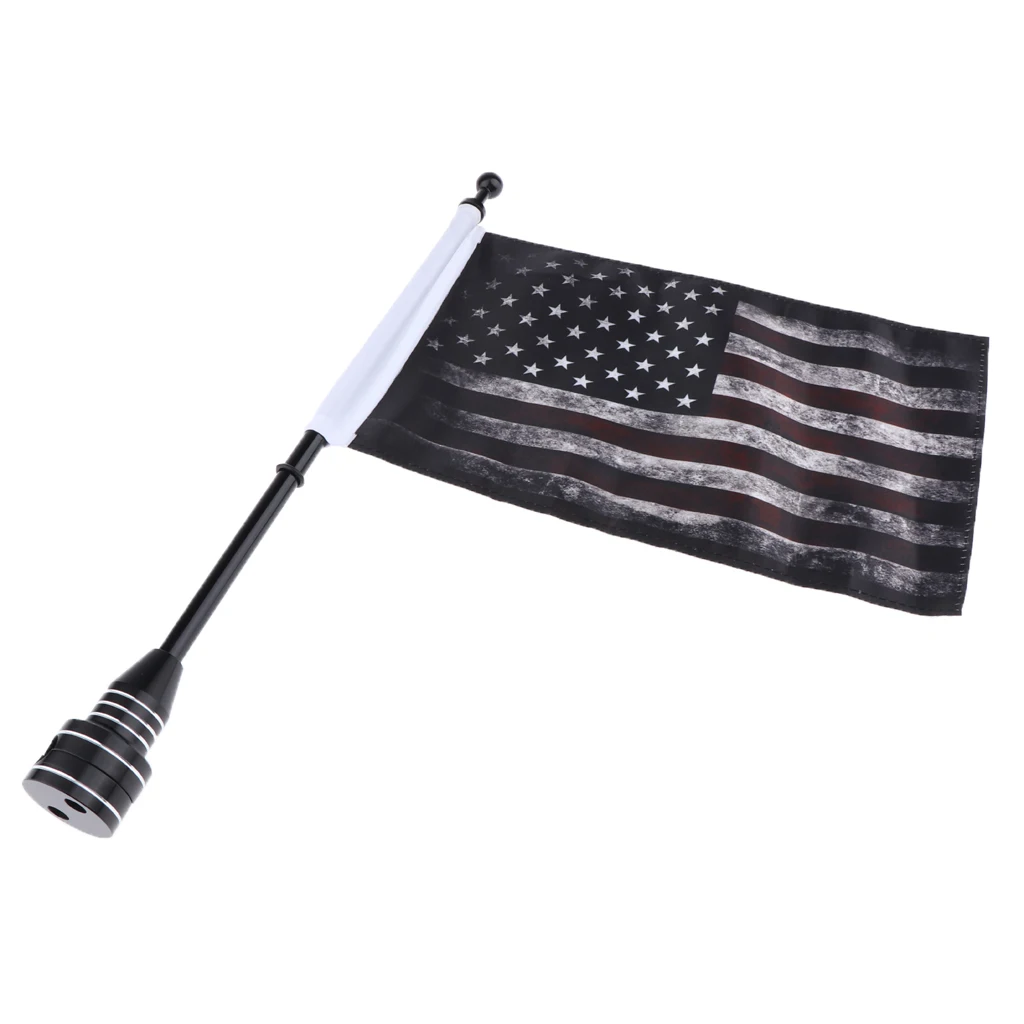 Flags Pole Motorcycle Retro USA Flagpost Luggage Rack Mount For 