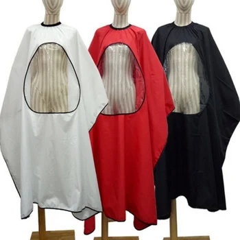 

Adult Hair Wrap Salon Barber Hairdressing Cape With Transparent Window For Play Phone Hair Dyeing Gown Styling Collar