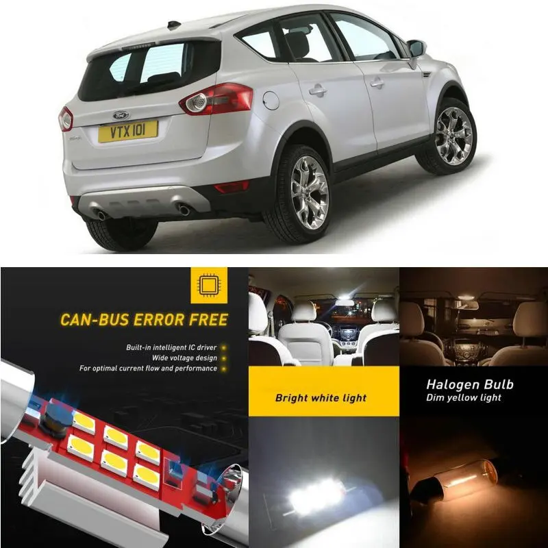 

LED Interior Car Lights For Ford kuga mk1 maverick 2001 car accessories lamp bulb error free