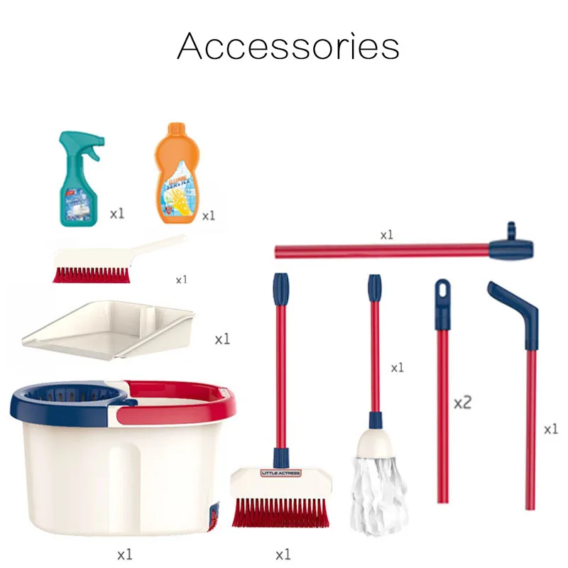 Baby Mop Kids Broom And Dustpan Set Children Learning Educational Mop Floor Toy Cleaning Up Learning Toy For 3 To 12 Years 6
