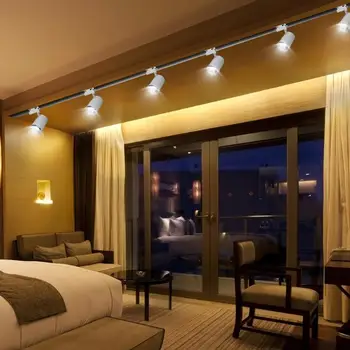 

220V 10W 2pcs COB Spot Lights Nordic Aluminum Rail Track Ceiling Mounted Decorative Lamps for Shop Natural Light