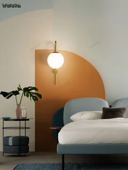 

Bedroom wall lamp bedside lamp magic bean glass wall lamp aisle staircase living room copper wall lamp CD50 W07