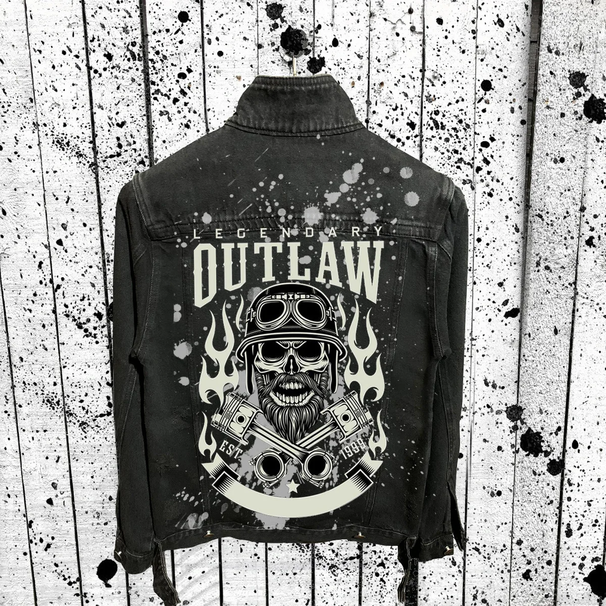 American Street Retro Denim Motorcycle Jacket, Washes Holes, Autumn and Winter, New, Wholesale