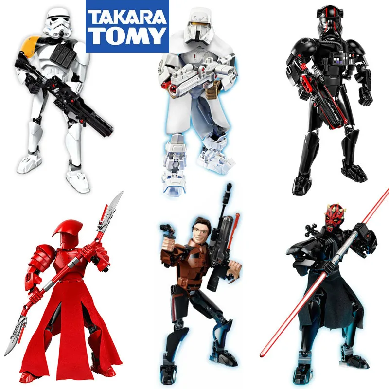 

6pcs Star Wars series character building figure white warrior Darth Moore children's puzzle Star Wars assembly toys