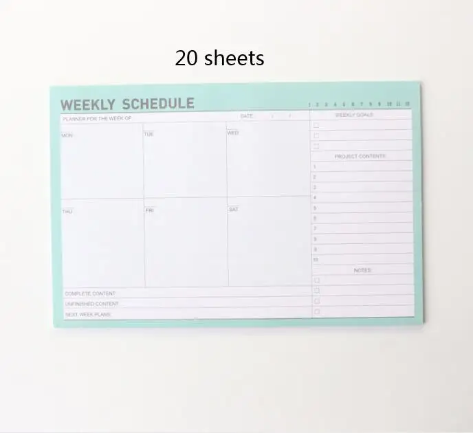 Weekly schedule GR Sharkbang 50 листов, Kawaii, Корейская ежедневная заметка, блокнот для заметок, еженедельный ежемесячный планировщик, блокнот, настольный органайзер, блокнот, школьные канцелярские принадлежности - Цвет: Weekly schedule GR
