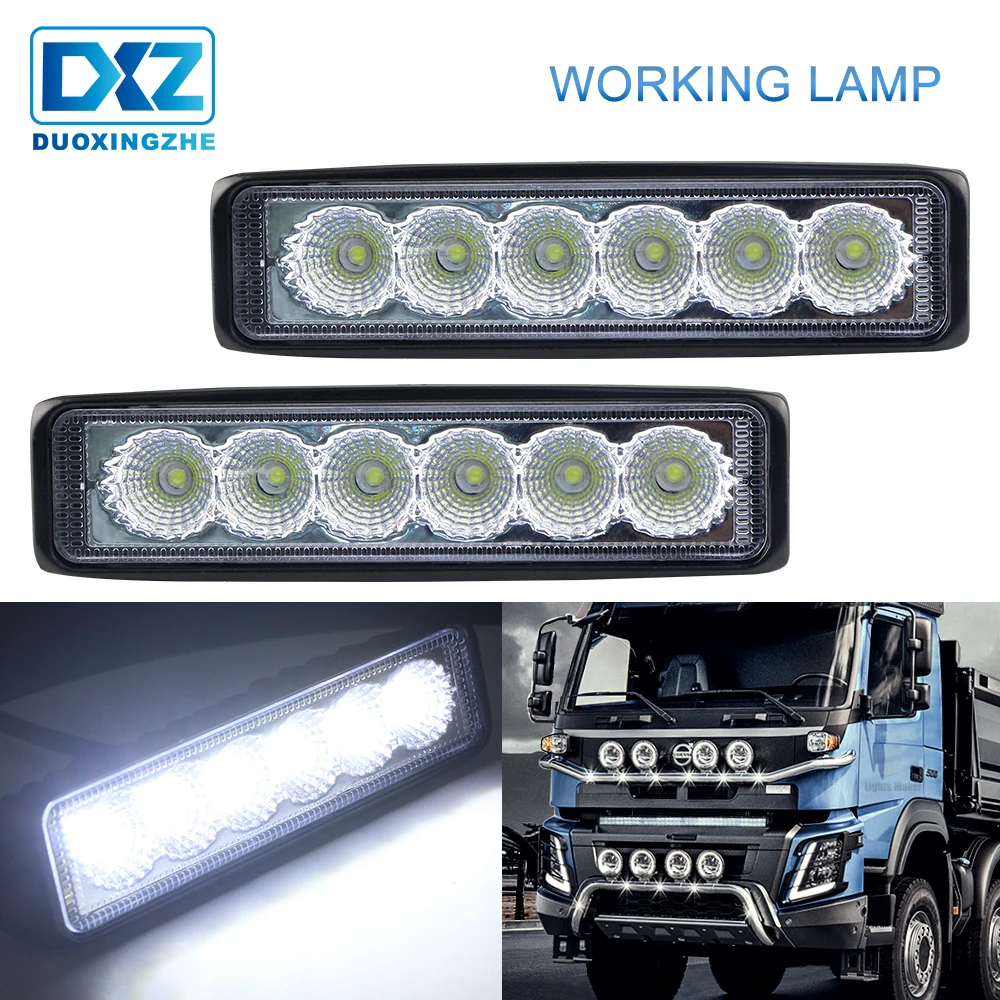 

DXZ 1Pcs 18W 6Inch Offroad LED Work Light Flood beam Bar Fog Bulb Daytime Running Lamp Headlight Super Bright for Jeep SUV Truck