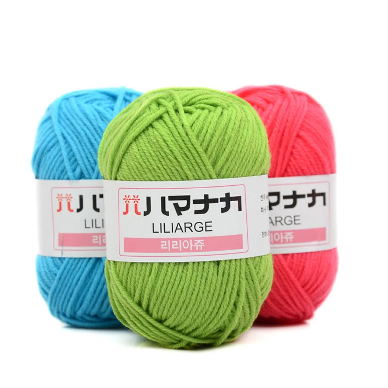 

Colorful milk cotton 4 strands cotton hand-woven thick cotton soft and comfortable DIY doll making sweater baby wool