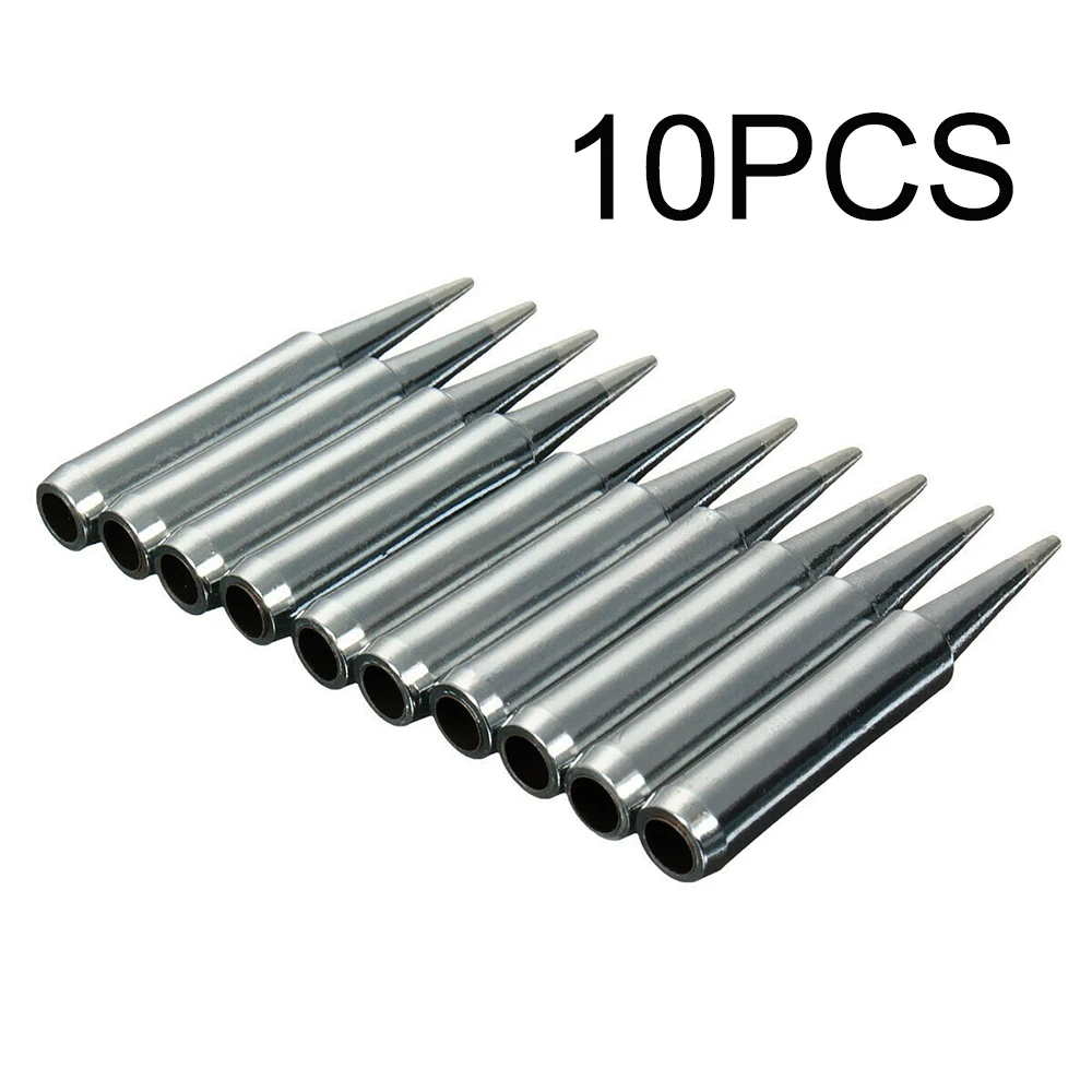 цена 10Pcs/Pure Copper 900M-T Soldering Tip 900M-T-B 9Soldering Iron Tip for 936 938 852D Solder Iron Tips Station Tool