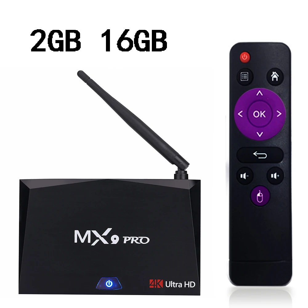 16GB standard MX9 Pro 4 ГБ 32 ГБ Android 7,1 ТВ приставка RK3328 Четырехъядерный 4K VP9 3D 2,4G 5G WiFi BT4.1 смарт-приставка PK X96 X96 MINI - Цвет: 16GB standard